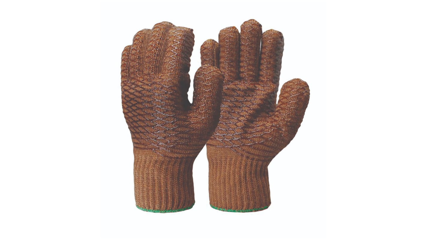 FRONTIER Brown Nylon Extra Grip Work Gloves, Size 9