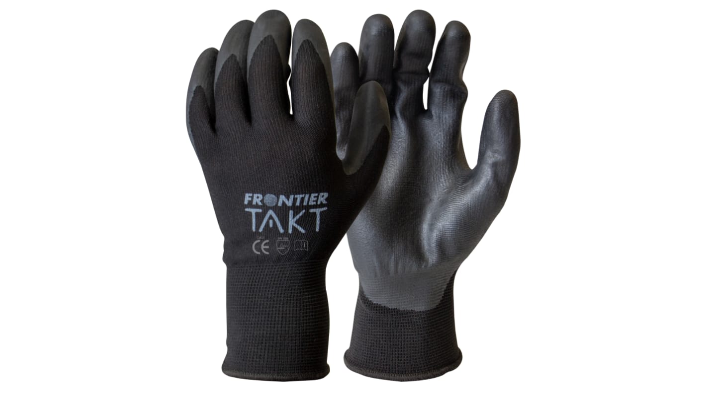 FRONTIER Black Work Gloves, Size 10