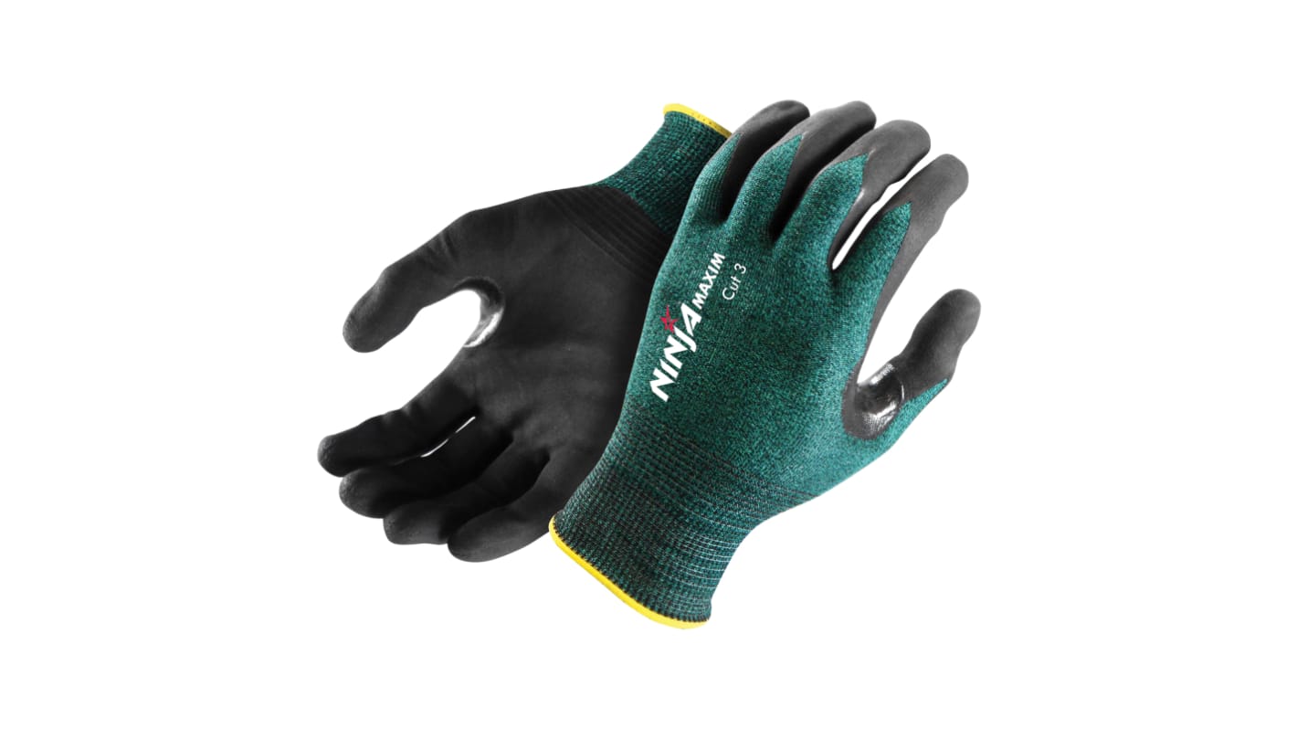 FRONTIER Green HPPE Cut Resistant Work Gloves, Size 9