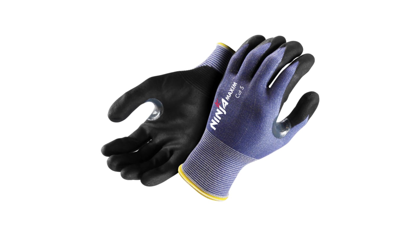 FRONTIER Blue HPPE/Nylon/Glass Cut Resistant Work Gloves, Size 9