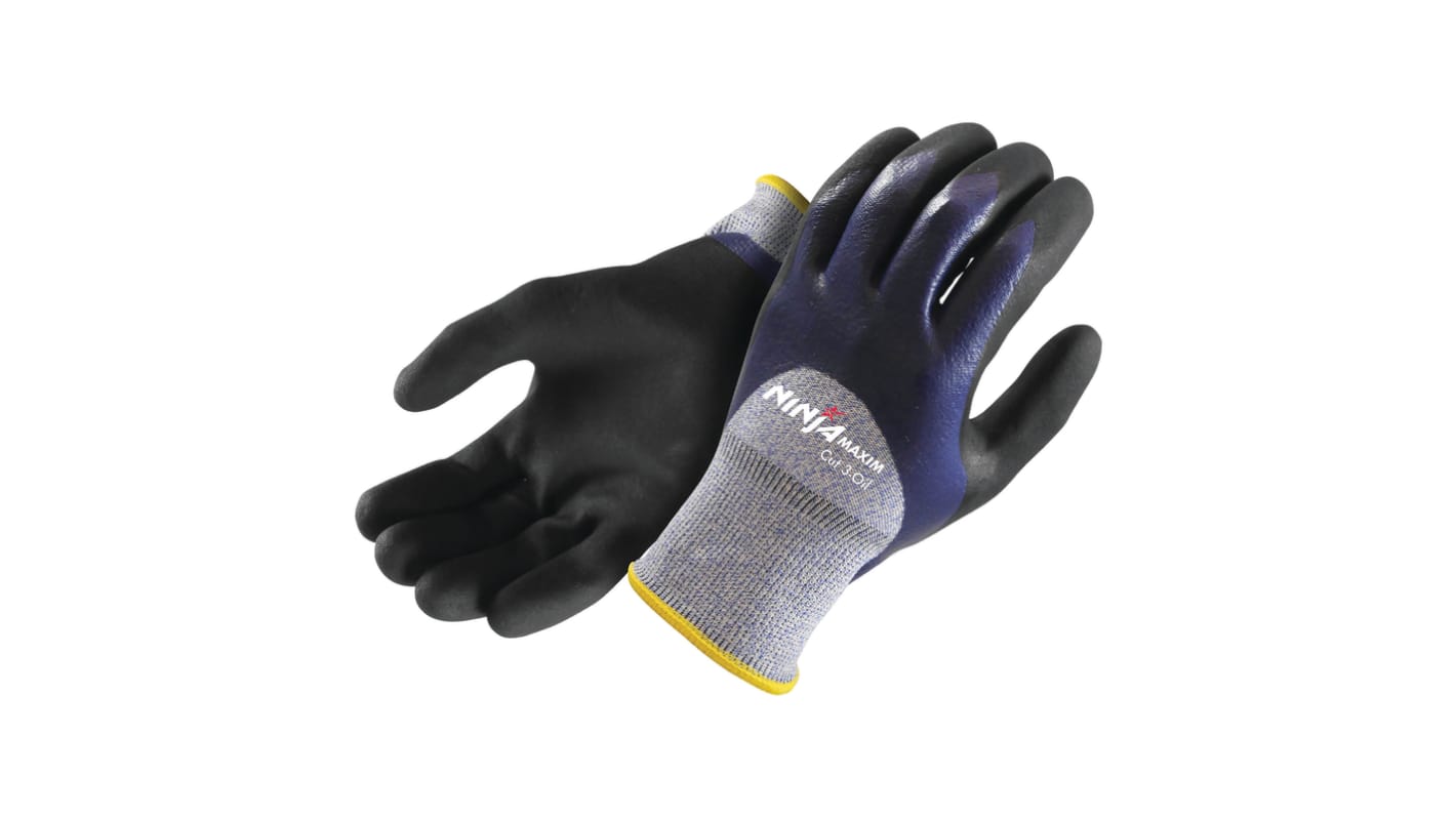 FRONTIER Blue HPPE/Nylon/Glass Cut Resistant Work Gloves, Size 9