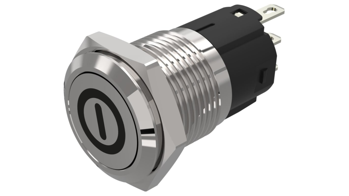 EAO 82 Series Push Button Switch, Momentary, Panel Mount, 16mm Cutout, SPDT, 240V, IP65, IP67