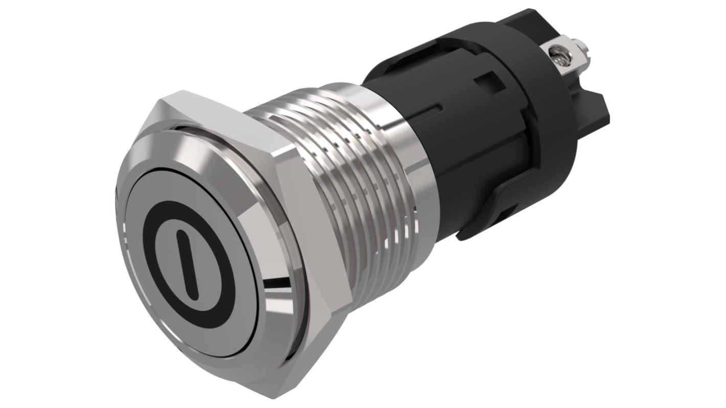 EAO 82 Series Push Button Switch, Momentary, Panel Mount, 16mm Cutout, SPDT, 240V, IP65, IP67