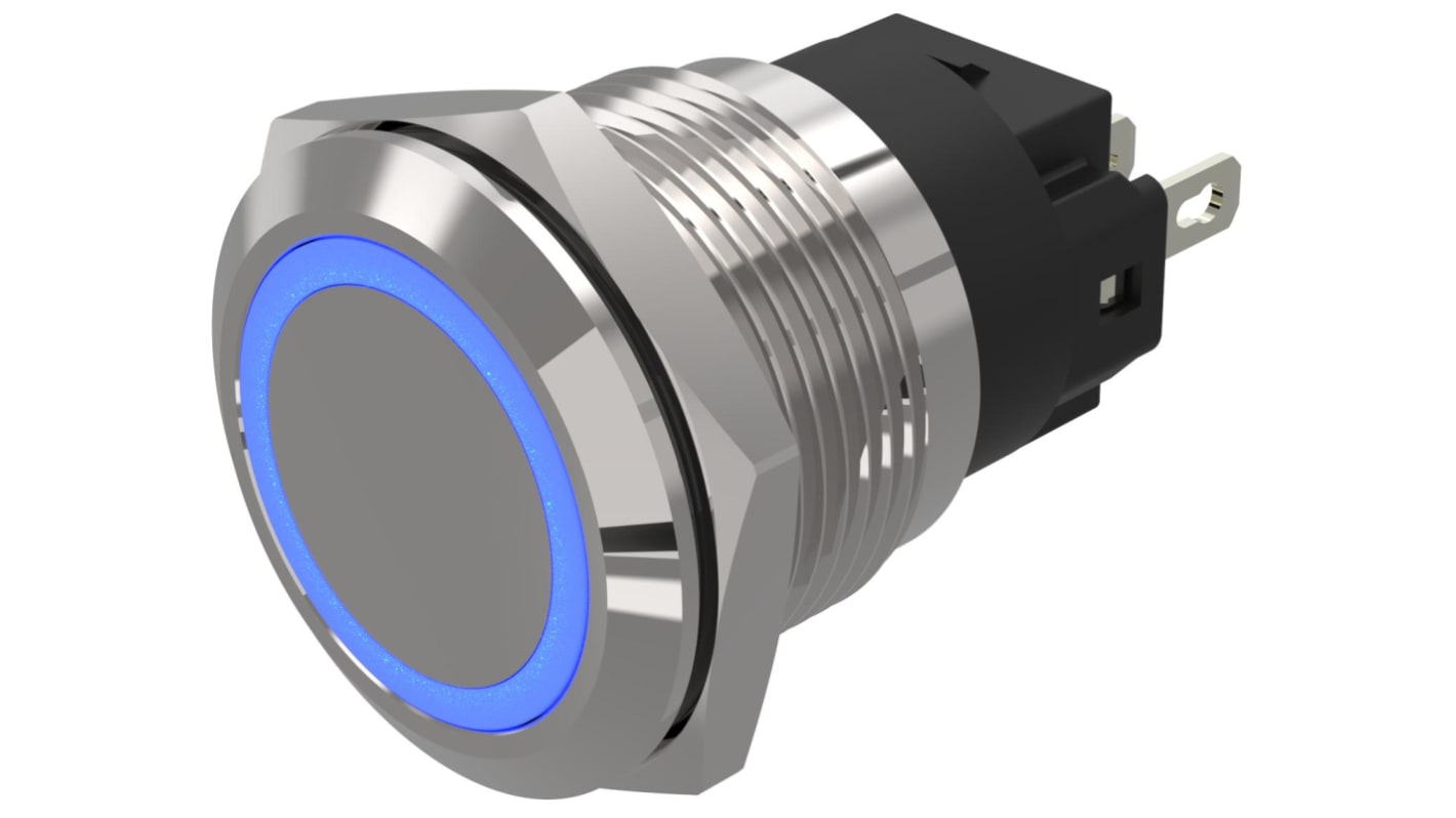 Indicatore EAO Blu  a LED, 24V ca/cc, IP65, IP67, foro da 19mm