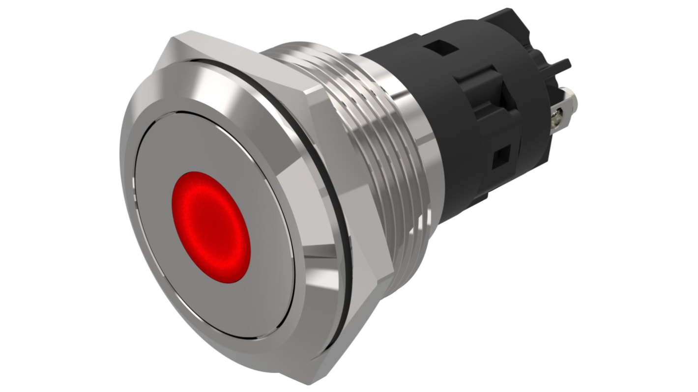 Indicador LED EAO 82, Verde, rojo, Ø montaje 22mm, 24V dc, IP65, IP67