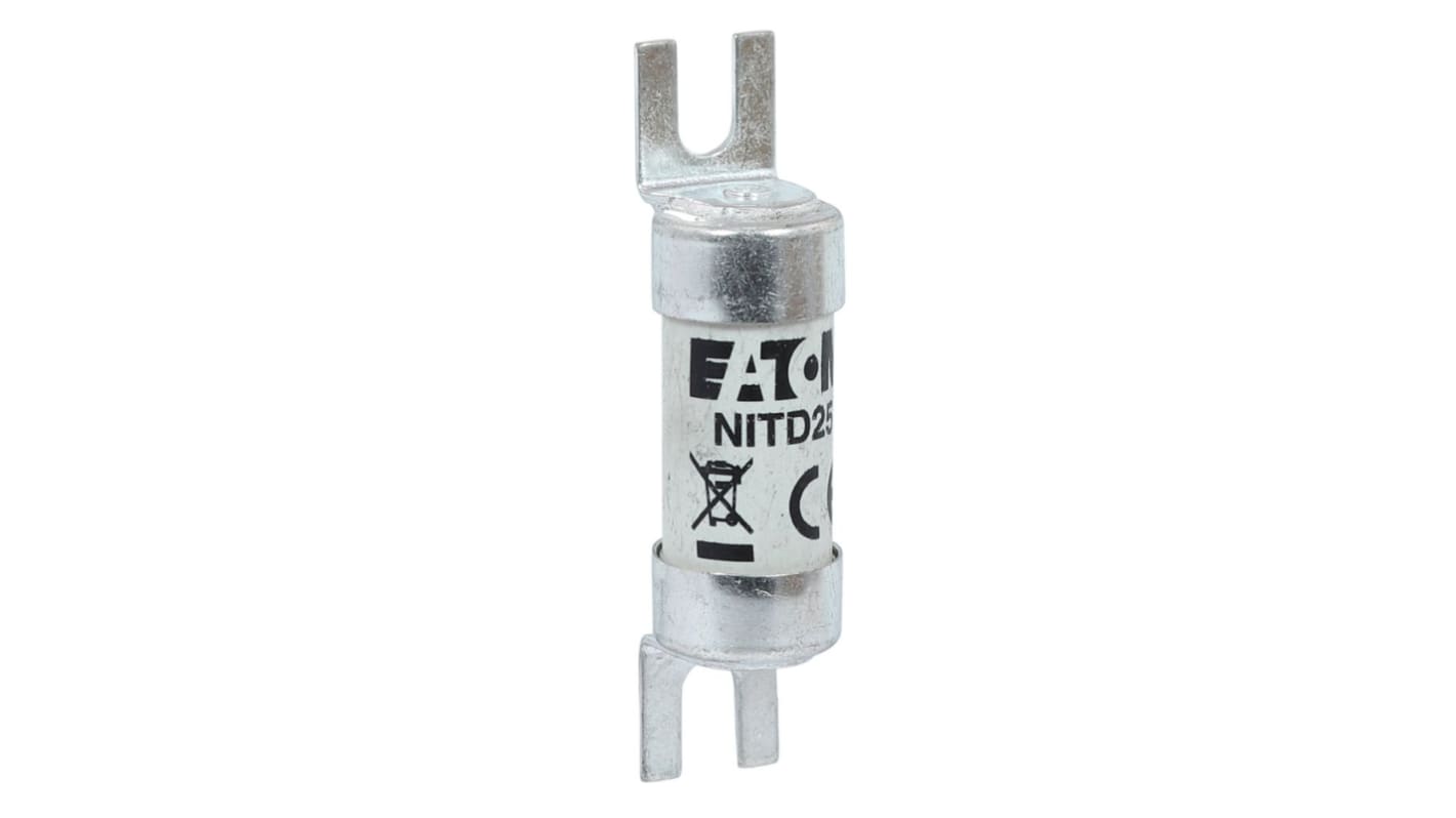 Fusibile a standard britannico, Eaton, 25A, fusibile A1, standard BS 88, IEC 60269, fori di fissaggio da 44.5mm, cat.