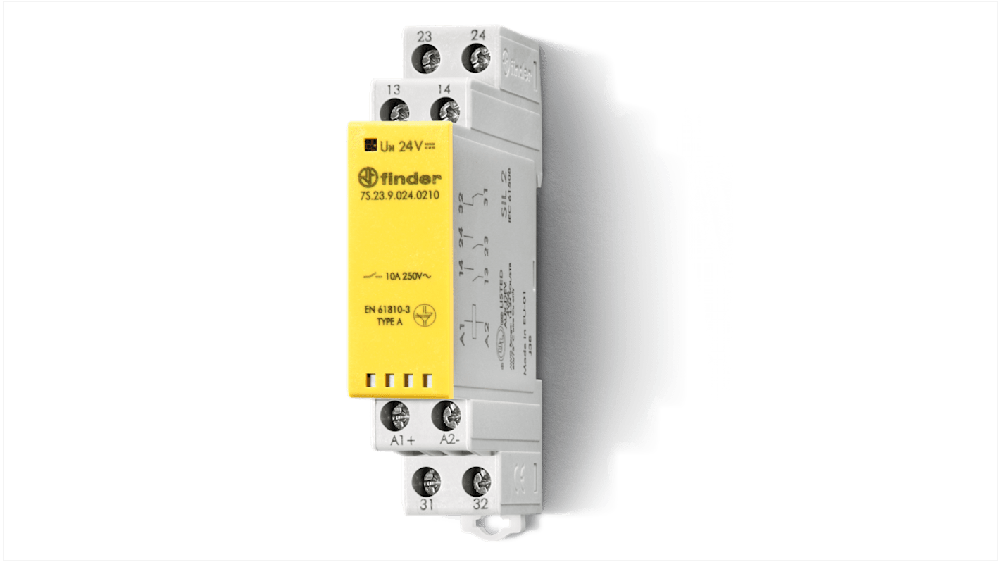 7S2390480210 Finder DIN Rail NonLatching Relay with Guided Contacts