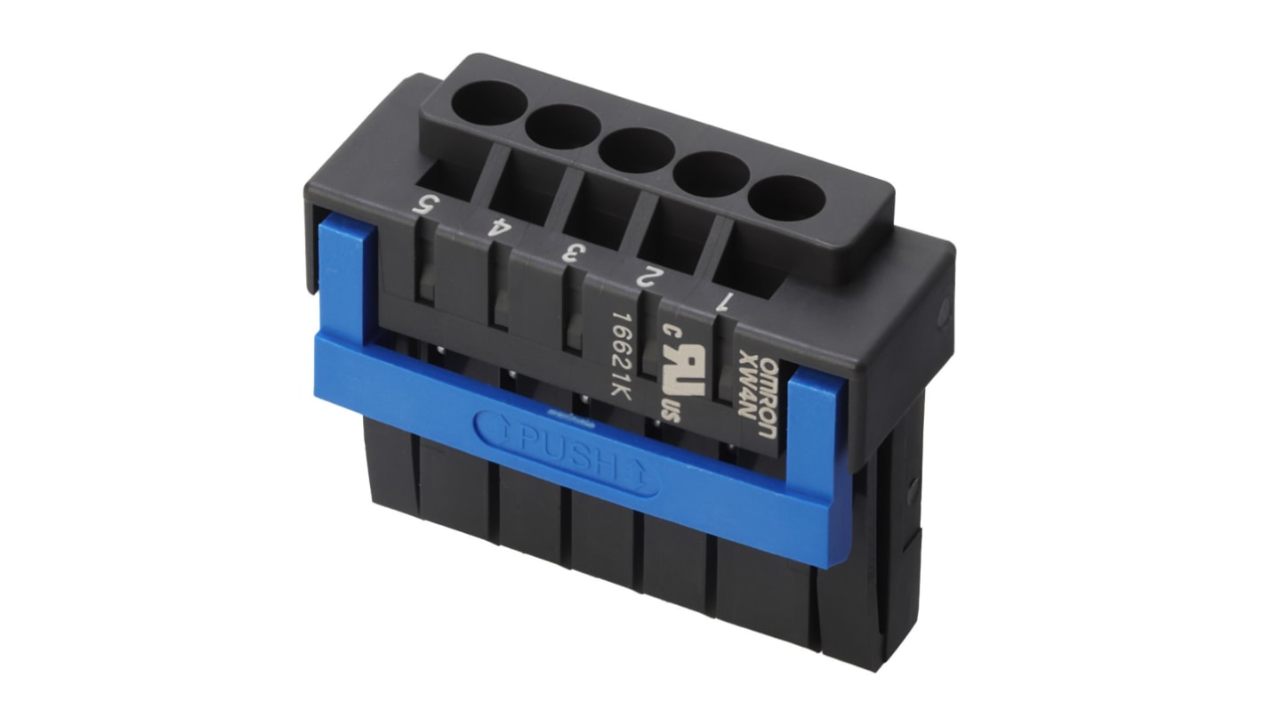 Omron 3.5mm Pitch 5 Way Pluggable Terminal Block, Plug, Plug-In