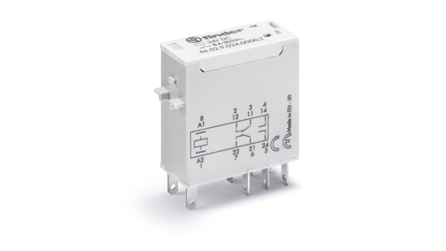 Módulo de relé de alimentación sin enclavamiento Finder de 2 polos, bobina 110V ac, 6A, enchufable