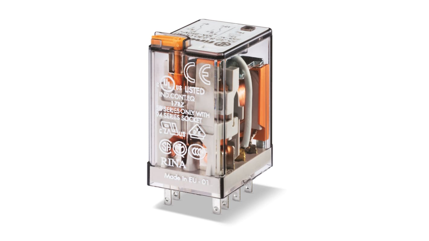 Relais Finder 40.52.9.012.000 - 12V DC, 8A, Pour Circuit Imprimé Ou Douille, Contact AgNi