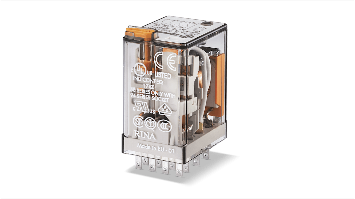 Finder Plug In Relay, 36V ac Coil, 7A Switching Current