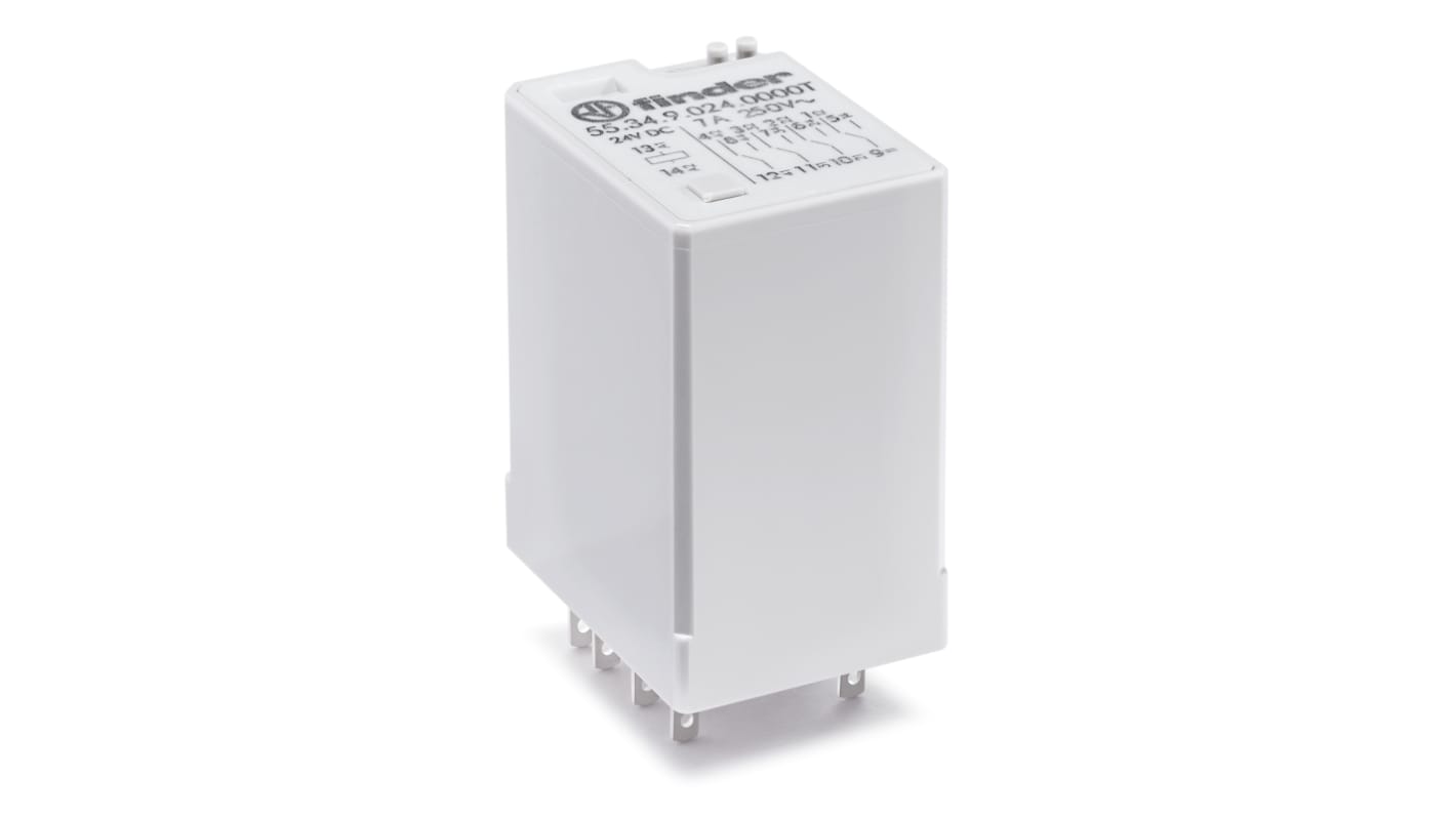 Finder Plug-In Mount Relay, 24V dc Coil, 7A Switching Current