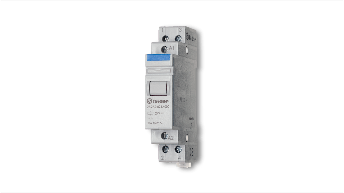 222280484000 Finder DIN Rail Monostable Relay, 48V ac Coil, 20A