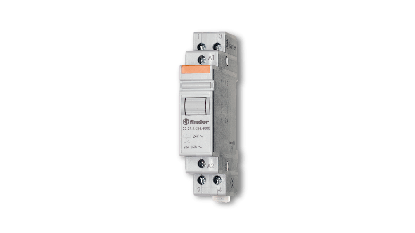 222390484000 | Finder DIN Rail Monostable Relay, 48V dc Coil, 20A ...