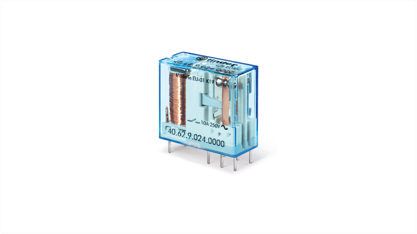 Finder PCB Mount Power Relay Module, 12V dc Coil, 10A Switching Current