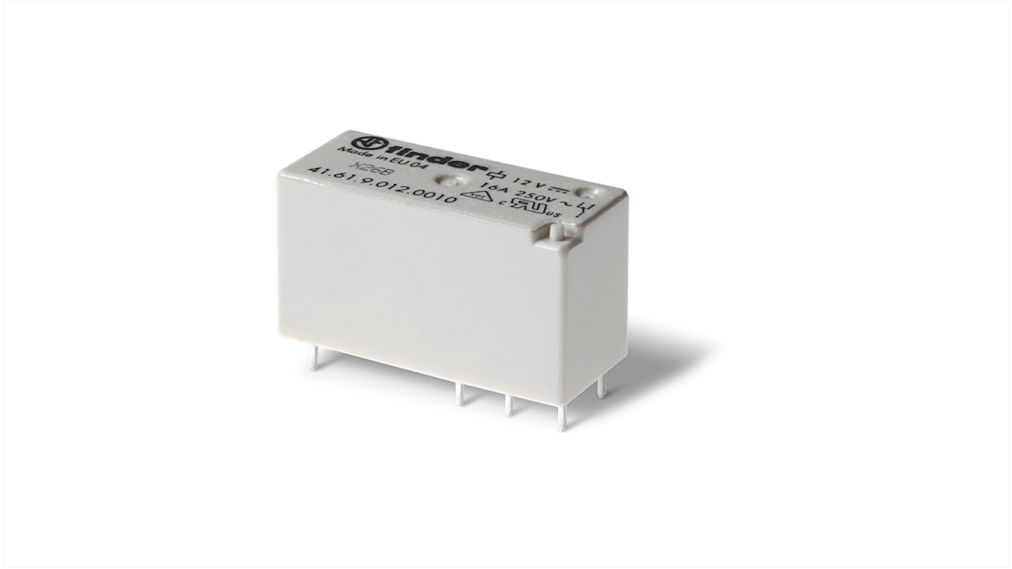 Finder PCB Mount Relay, 12V dc Coil, 16A Switching Current, SPDT
