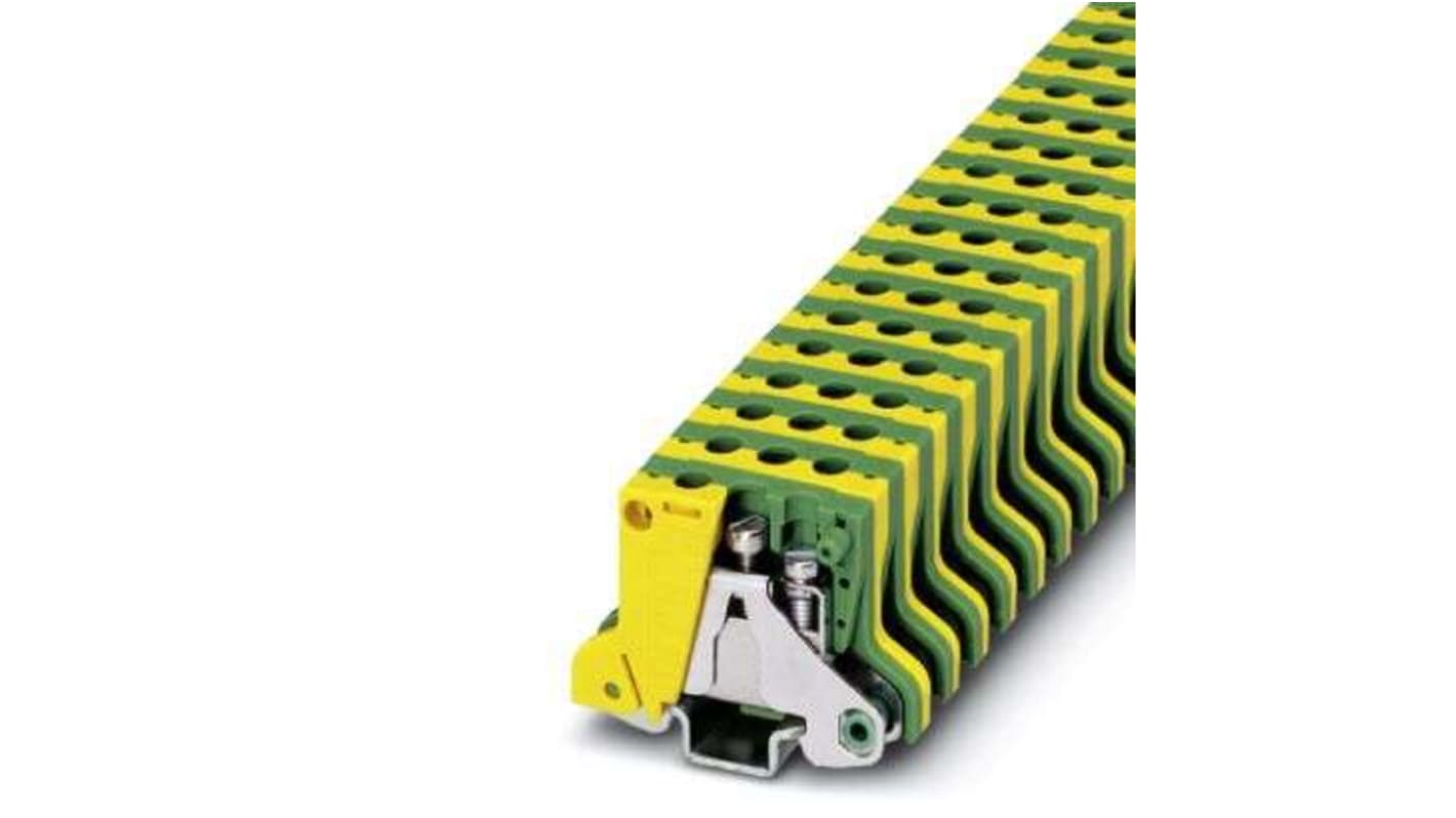 Phoenix Contact 5, MSLKG 2 Series Green, Yellow Terminal Block, 0.2 → 4mm², 1-Level, Screw Termination