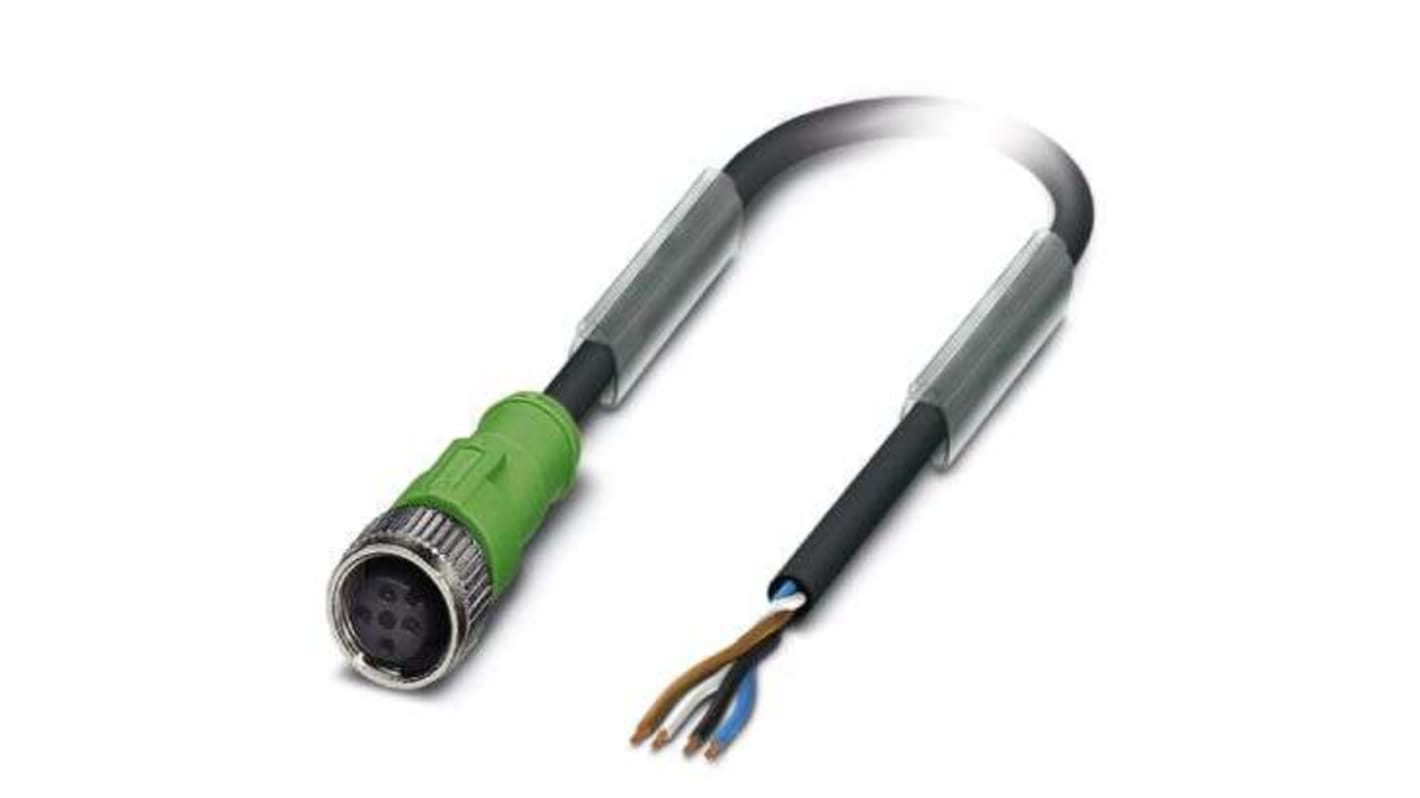 Phoenix Contact Straight Female M12 to Sensor Actuator Cable, 20m