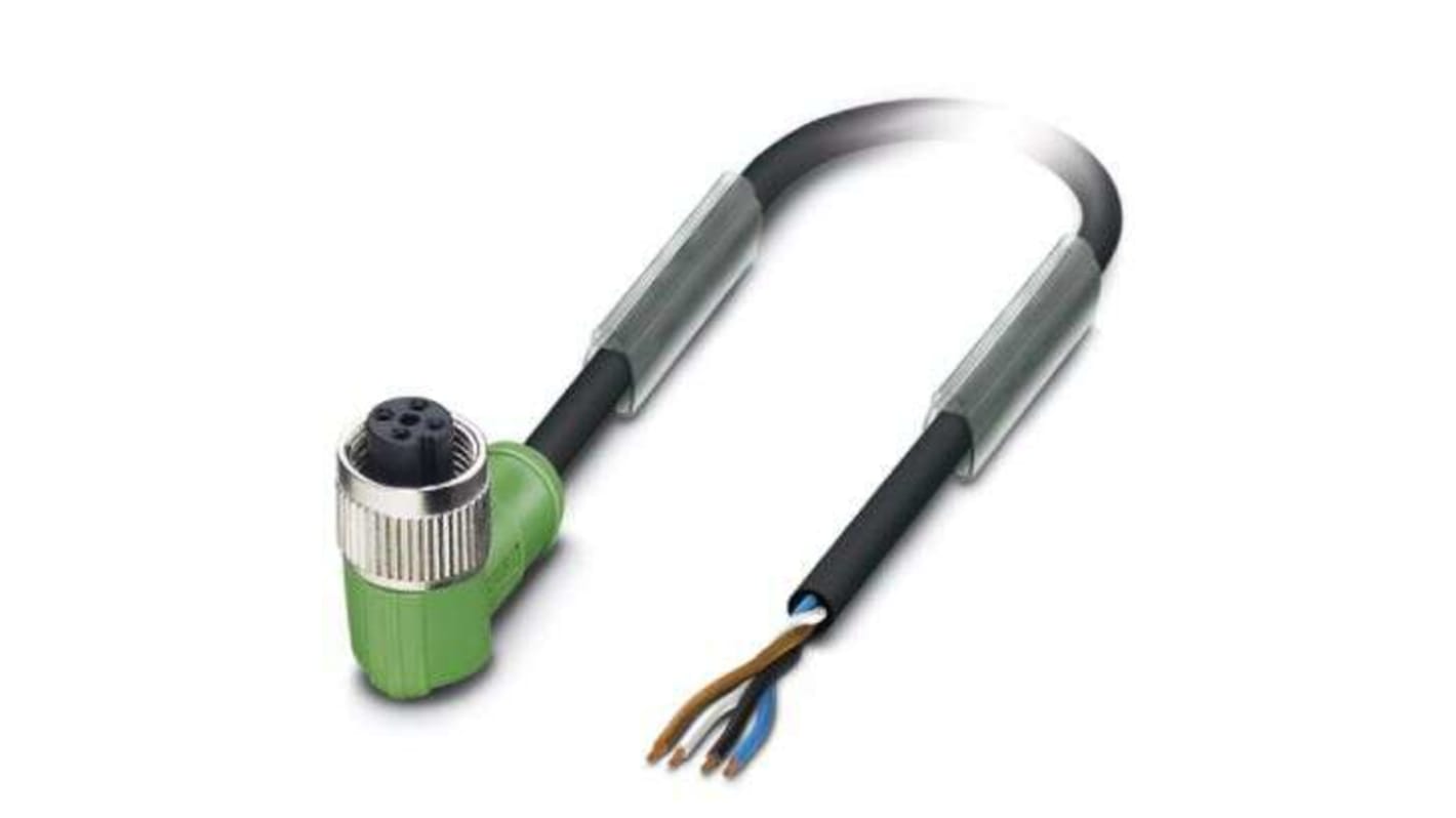 Phoenix Contact Right Angle Female M12 to Sensor Actuator Cable, 5m