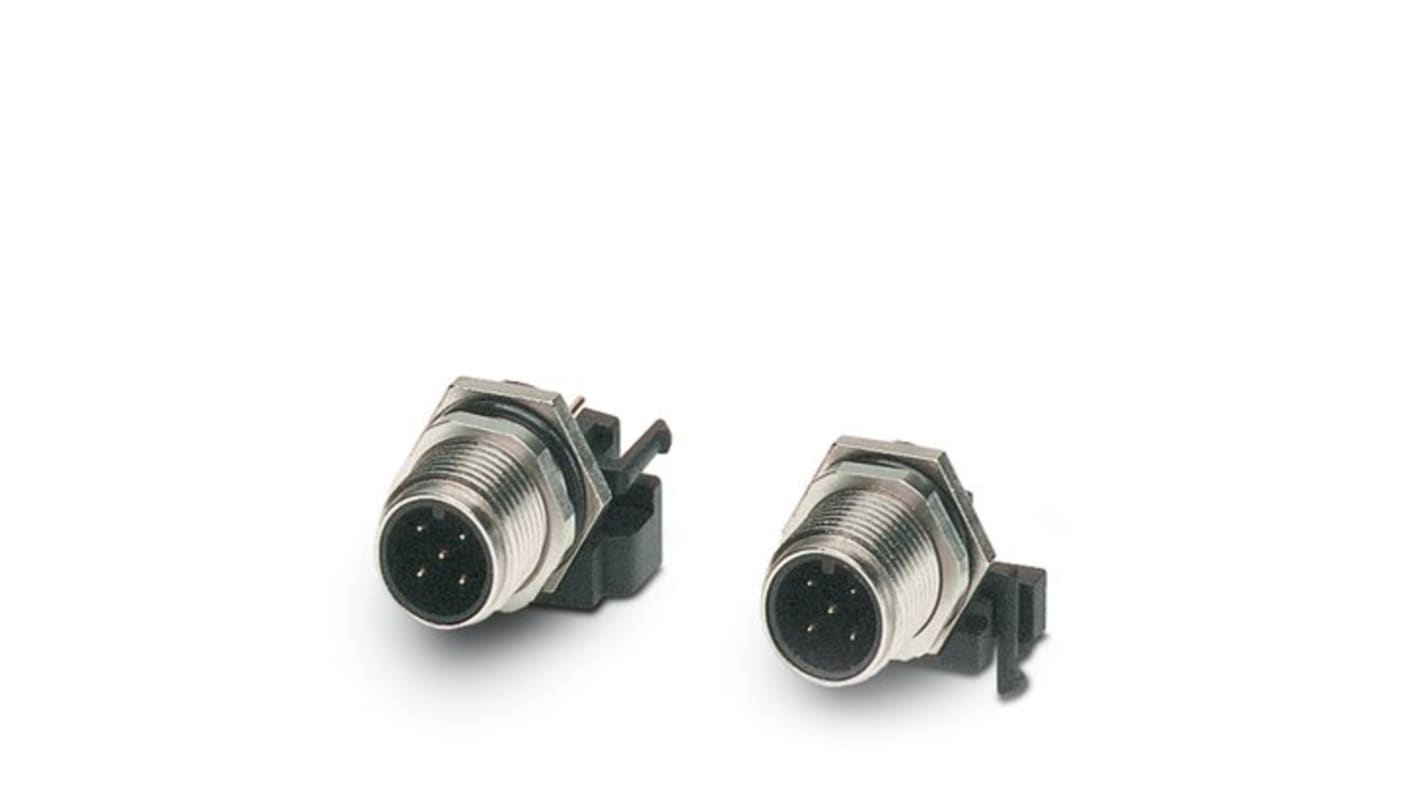 Conector circular Phoenix Contact macho serie SACC de 5 vías, Montaje trasero, IP67