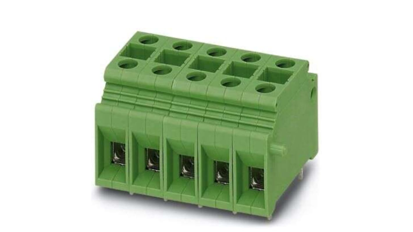 Phoenix Contact SACC-DSIV-M12MS-5CON-L 90 Series PCB Terminal Block, 1-Contact, 10mm Pitch, PCB Mount, 1-Row