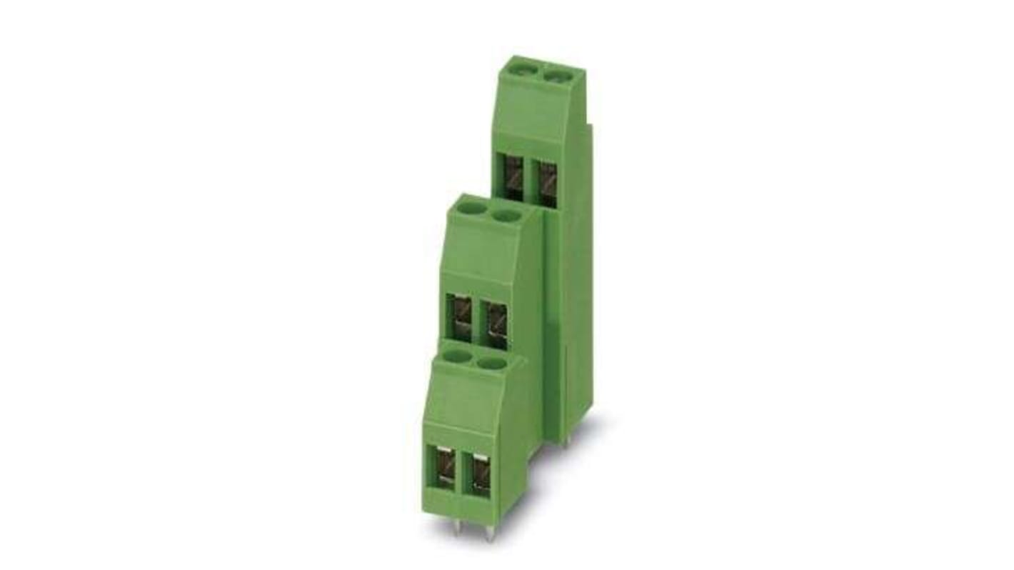 Phoenix Contact 16, SPC 16/ 2-ST-10 Series PCB Terminal Block, 6-Contact, 5.08mm Pitch, Through Hole Mount, 3-Row