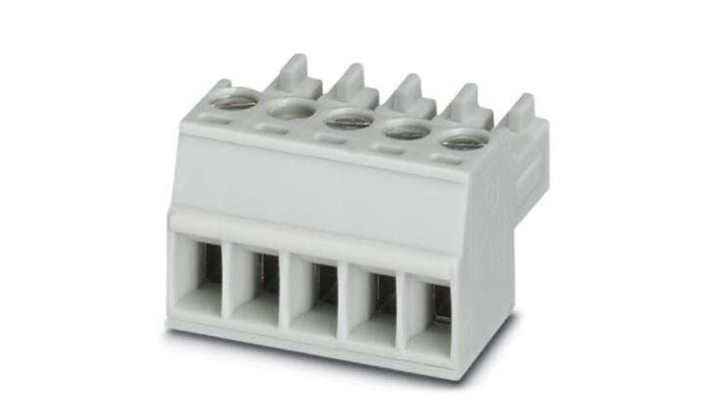 Phoenix Contact 3.5mm Pitch 5 Way Pluggable Terminal Block, Plug, Through Hole, Screw Termination