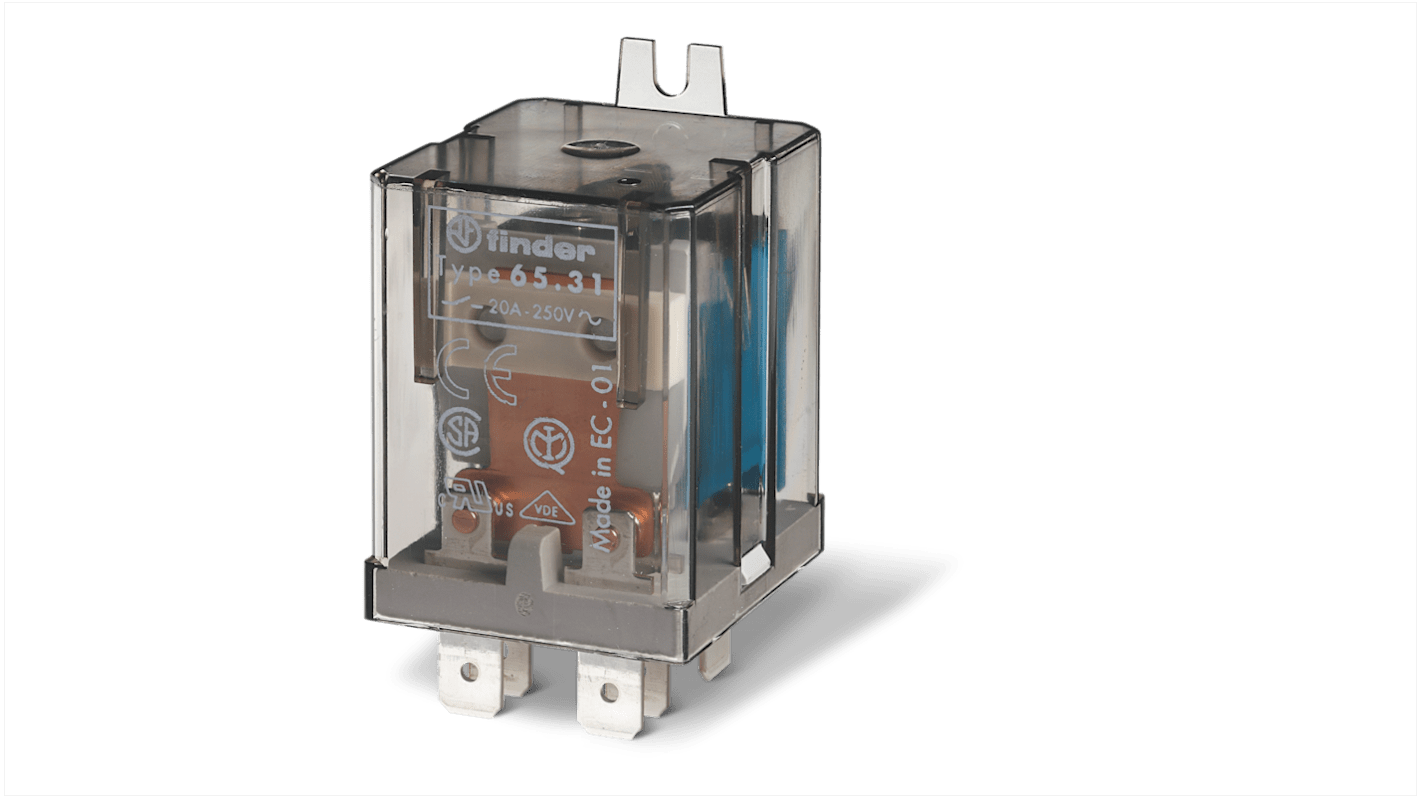 Finder Flange Mount Relay, 36V dc Coil, 20A Switching Current, SPST, SPST