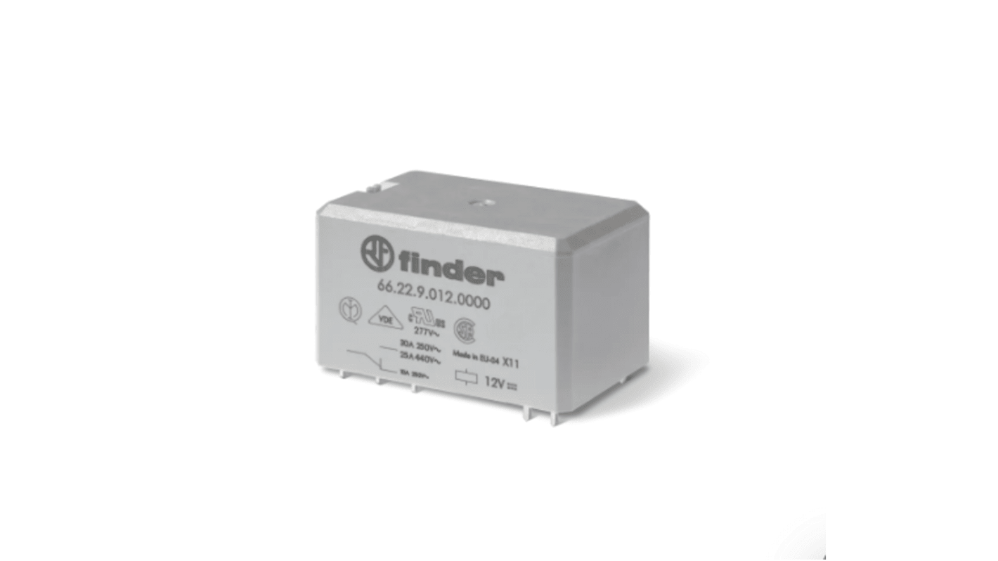 Finder DIN Rail Power Relay Module, 120V dc Coil, 30A Switching Current, DPST-2NO