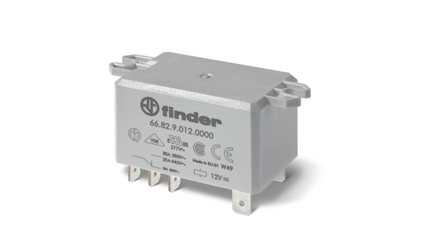 Finder Flange Mount Relay, 230V ac Coil, 30A Switching Current