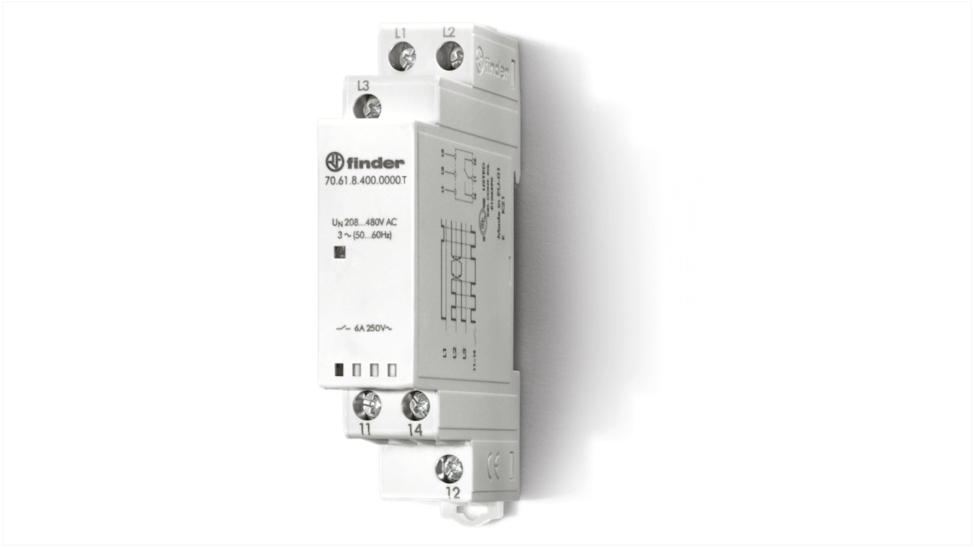 Finder Voltage Monitoring Relay, 3 Phase, SPDT