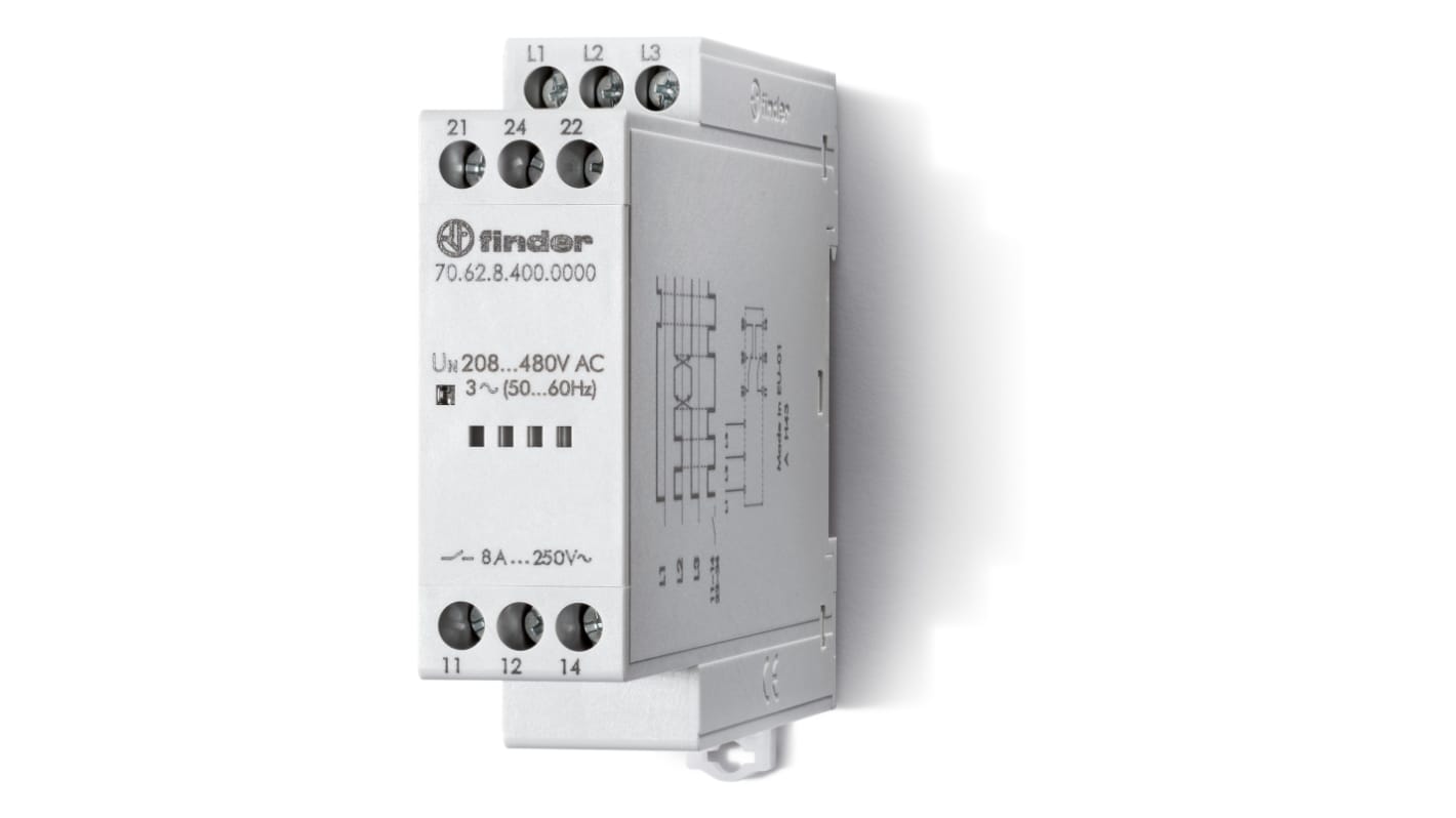 Finder Voltage Monitoring Relay, 3 Phase