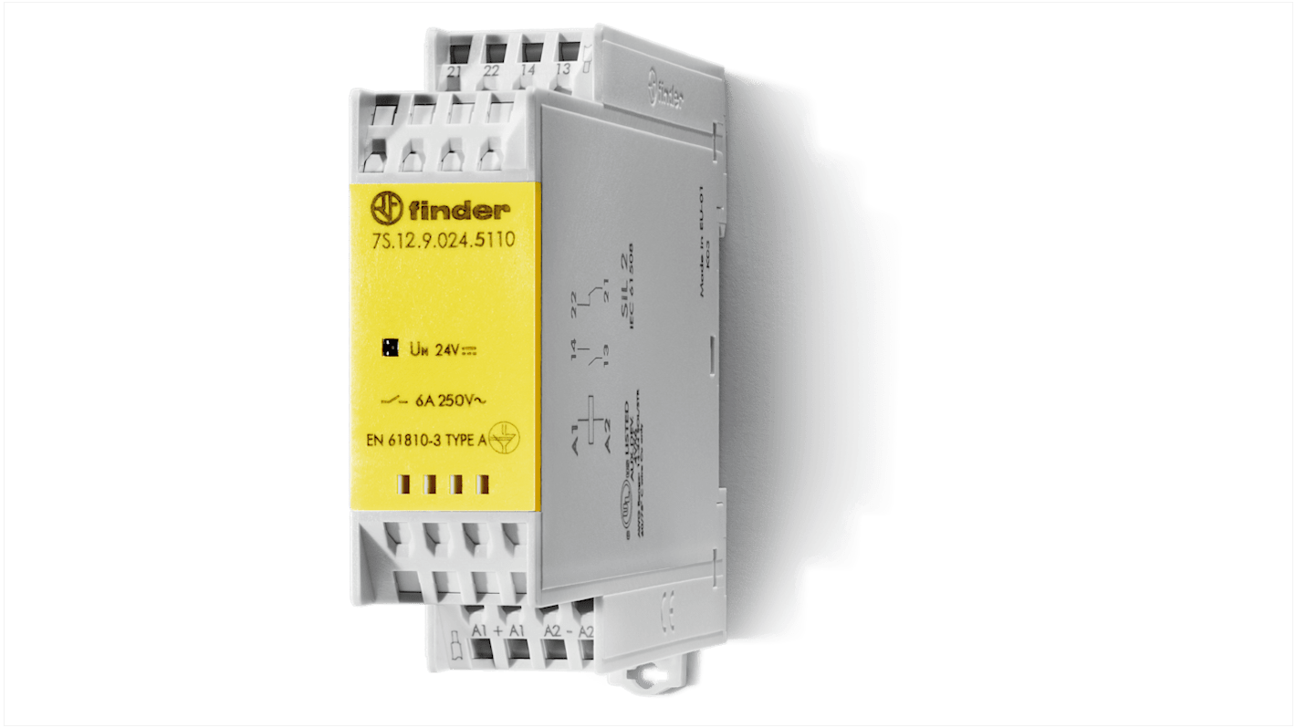 Finder DIN Rail Non-Latching Relay, 120V ac Coil, 6A Switching Current, SPDT