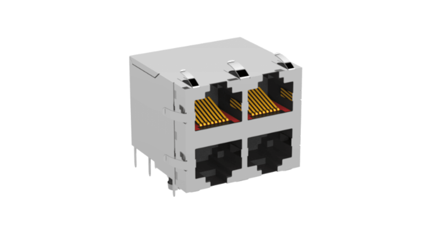 Modulo connettore RJ Femmina ERNI Cat5, 8 vie, Montaggio con foro passante