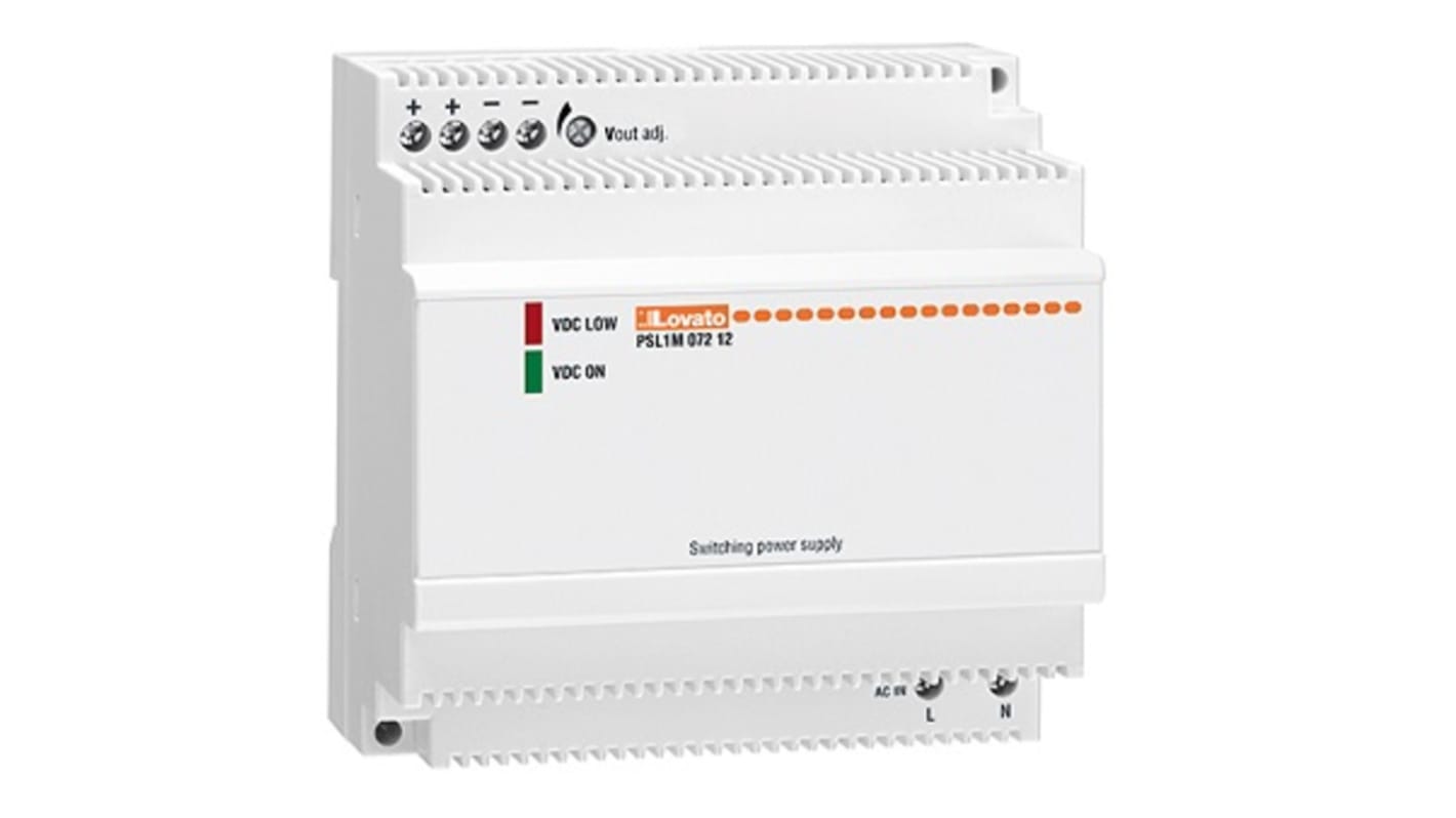 Lovato PSE1 Switched Mode DIN Rail Power Supply, 100 → 240V ac ac Input, 24V dc dc Output, 4.2A Output, 100W