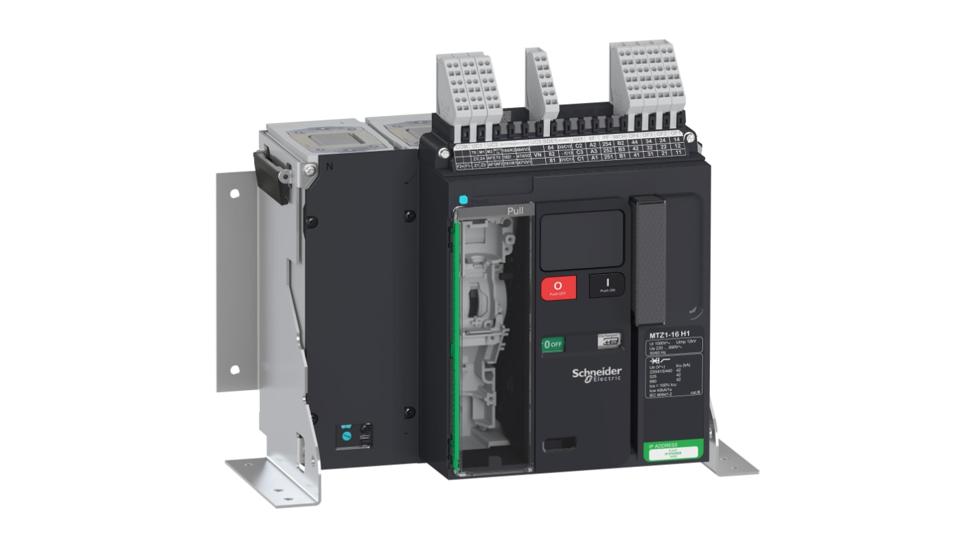 Schneider Electric, Masterpact MCCB 4P 1.6kA, Fixed Mount