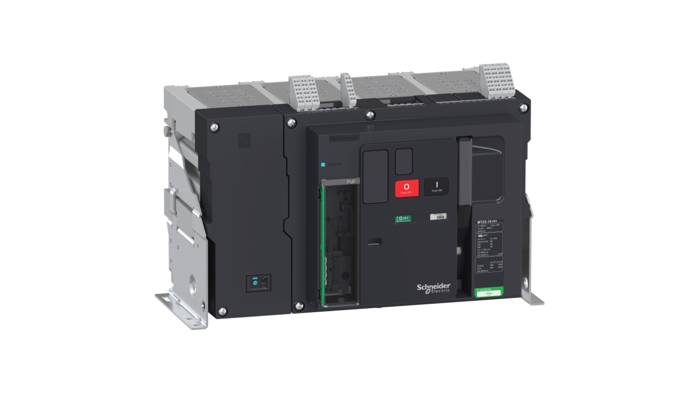 MCCB Schneider Electric, 4 Polos, 1.6kA, Montaje fijo, Masterpact, MTZ2 16H1