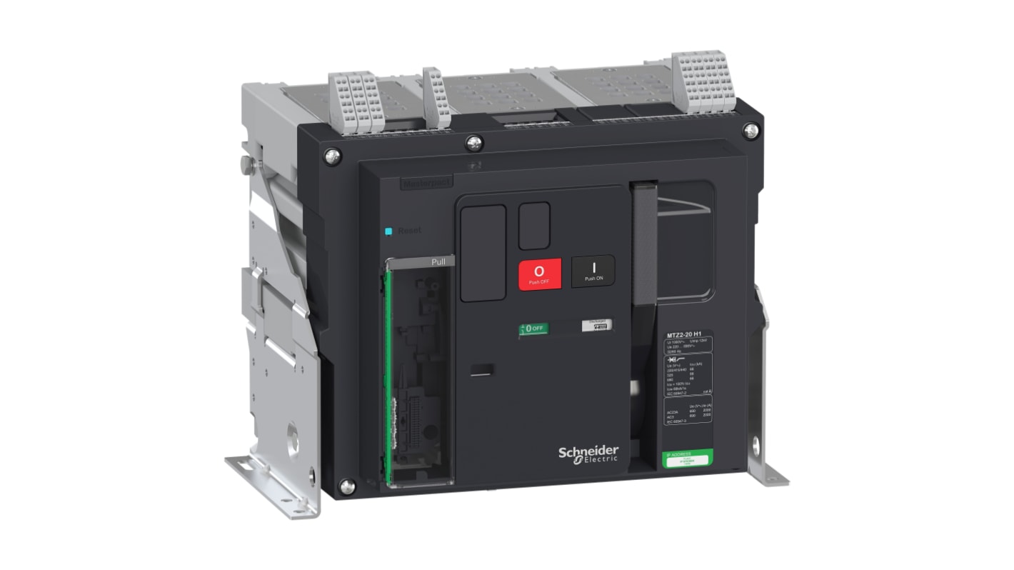 MCCB Schneider Electric, 3 Polos, 2kA, Montaje fijo, Masterpact, MTZ2 20 H1