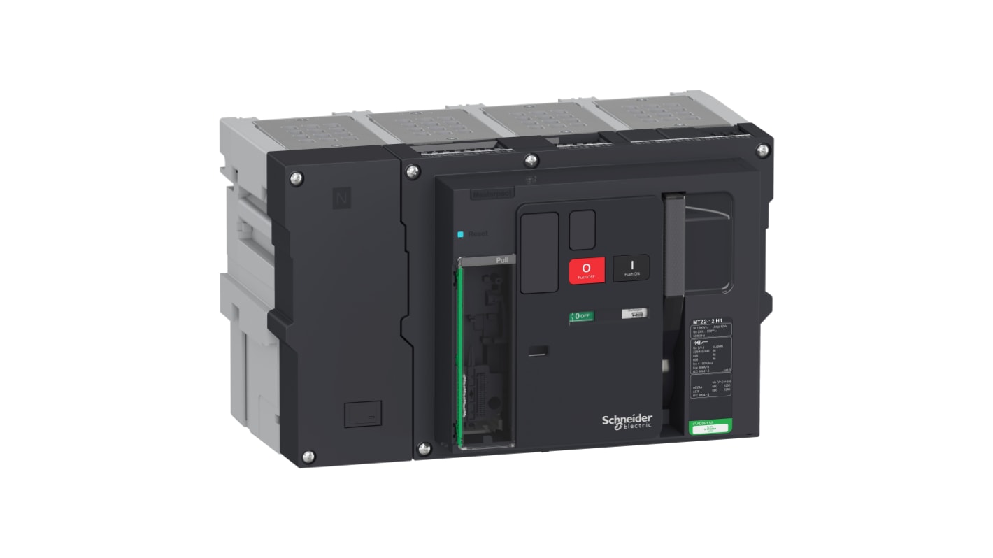 MCCB Schneider Electric, 4 Polos, 1.25kA, Montaje fijo, Masterpact, MTZ2 12H1