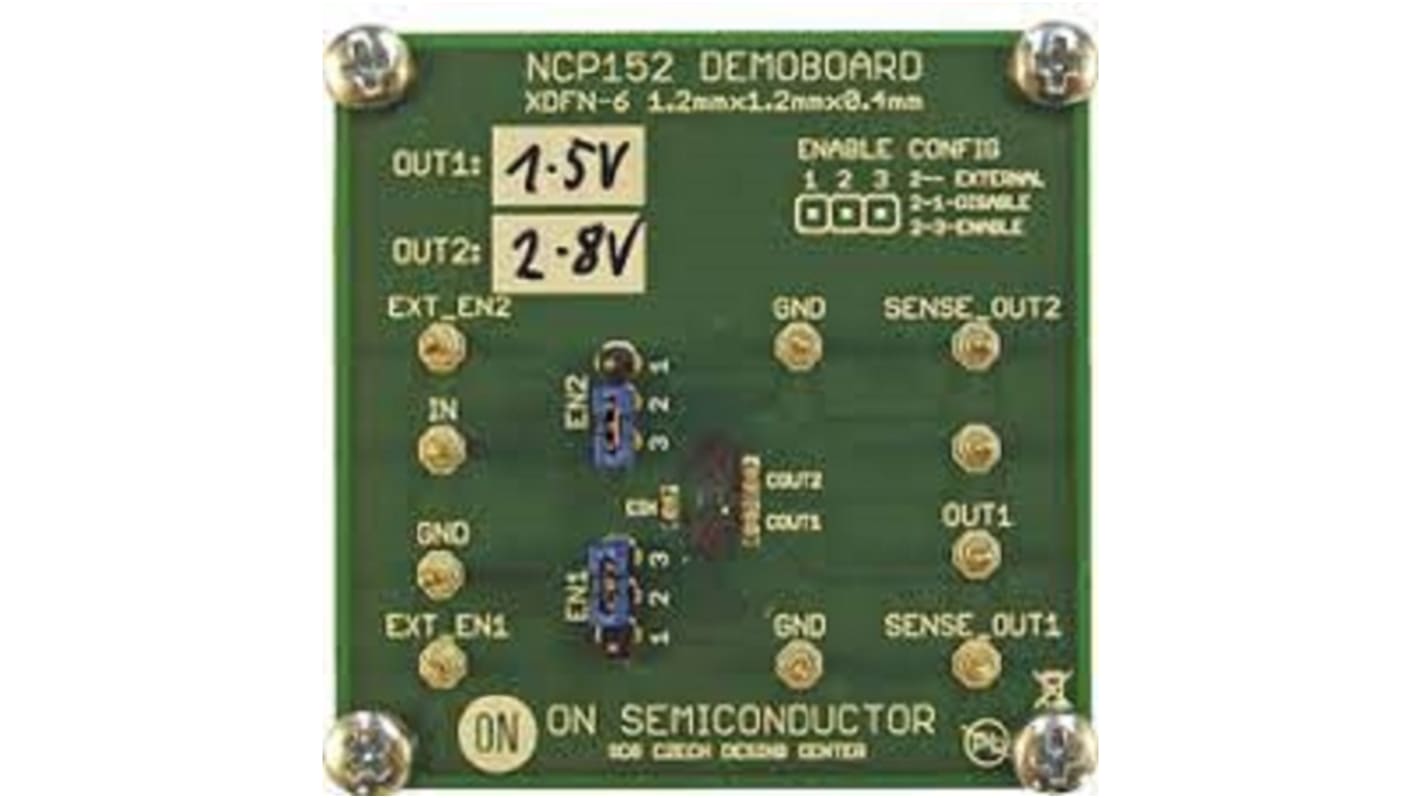 NCP152MXTCGEVB onsemi Dual 150 mA, Linear Voltage Regulator, Low