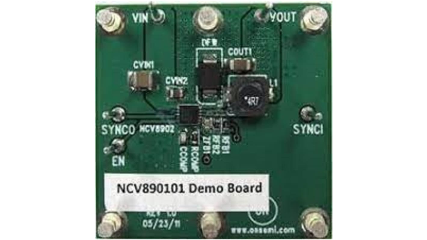 Scheda di valutazione Regolatore switching per NCV890101 Fixed-Frequency Monolithic Buck Switching Regulator Evaluation