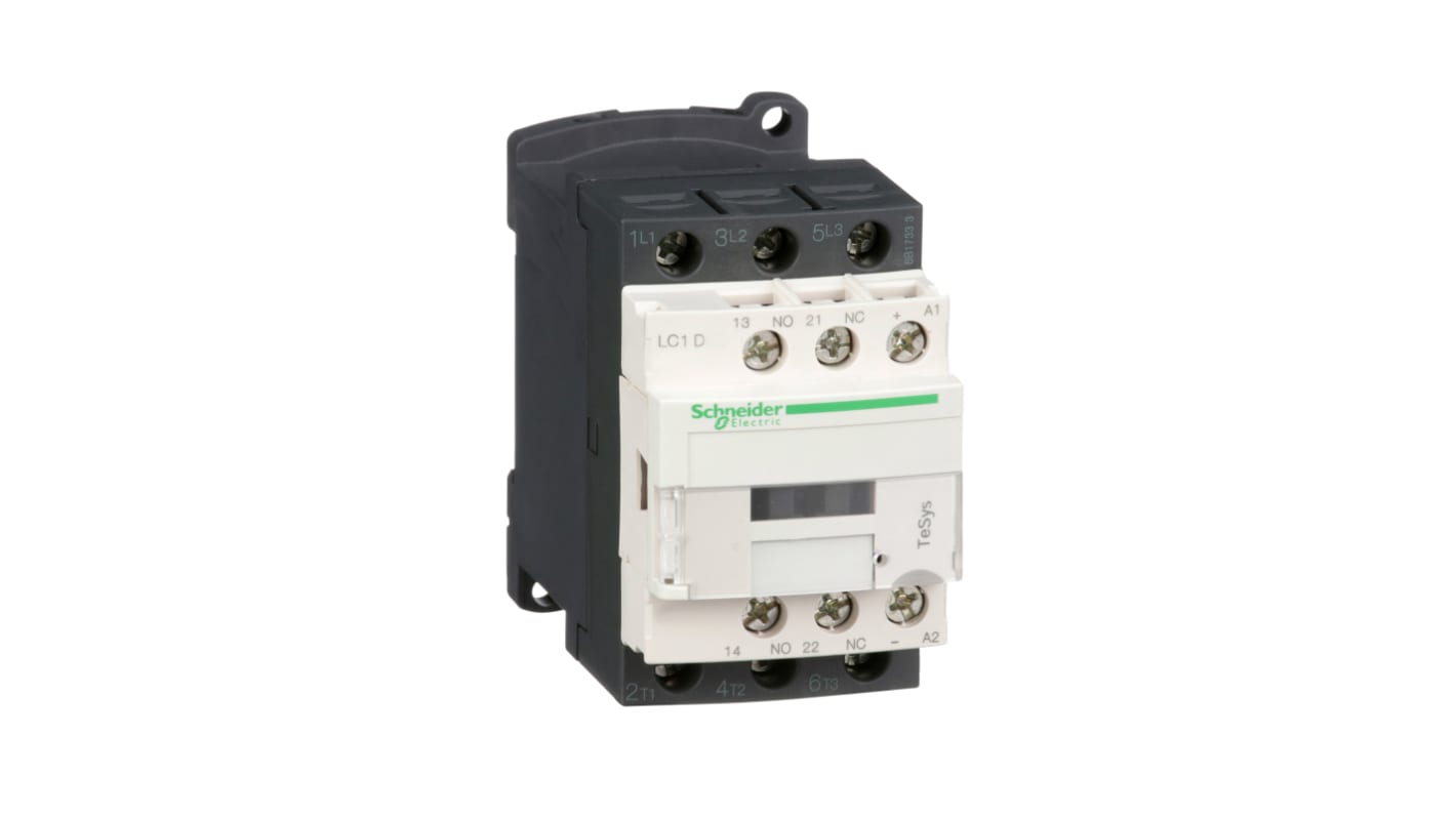 Contattore Controllo motori Schneider Electric, 3 poli, 3NO, 9 A, 2,2 kW, bobina 110 V c.c.