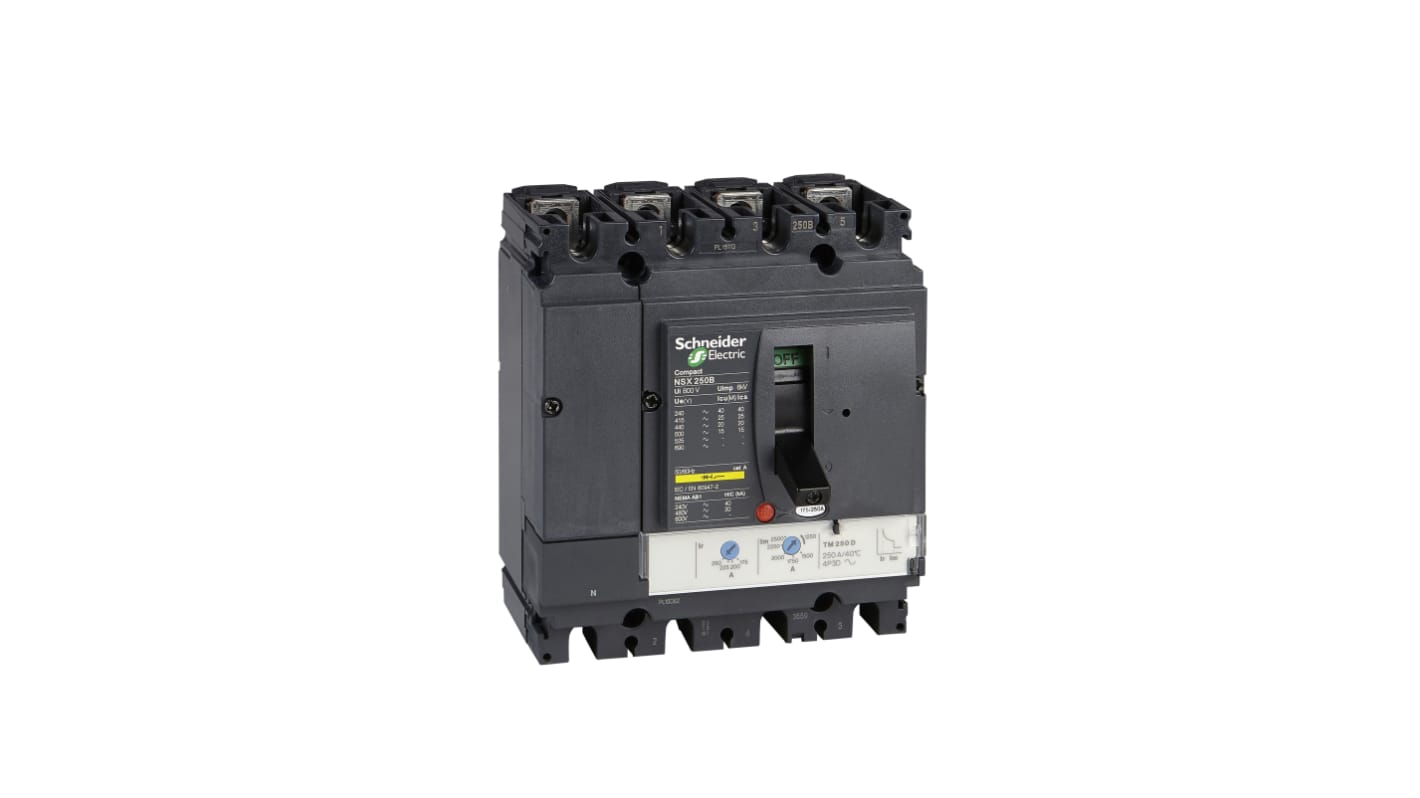 MCCB Schneider Electric, 4 Polos, 160A, Montaje fijo, ComPacT NSX, NSX160B