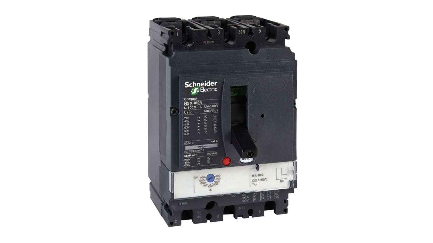 LV430832 | Schneider Electric, Compact MCCB 3P 150A, Fixed Mount | RS