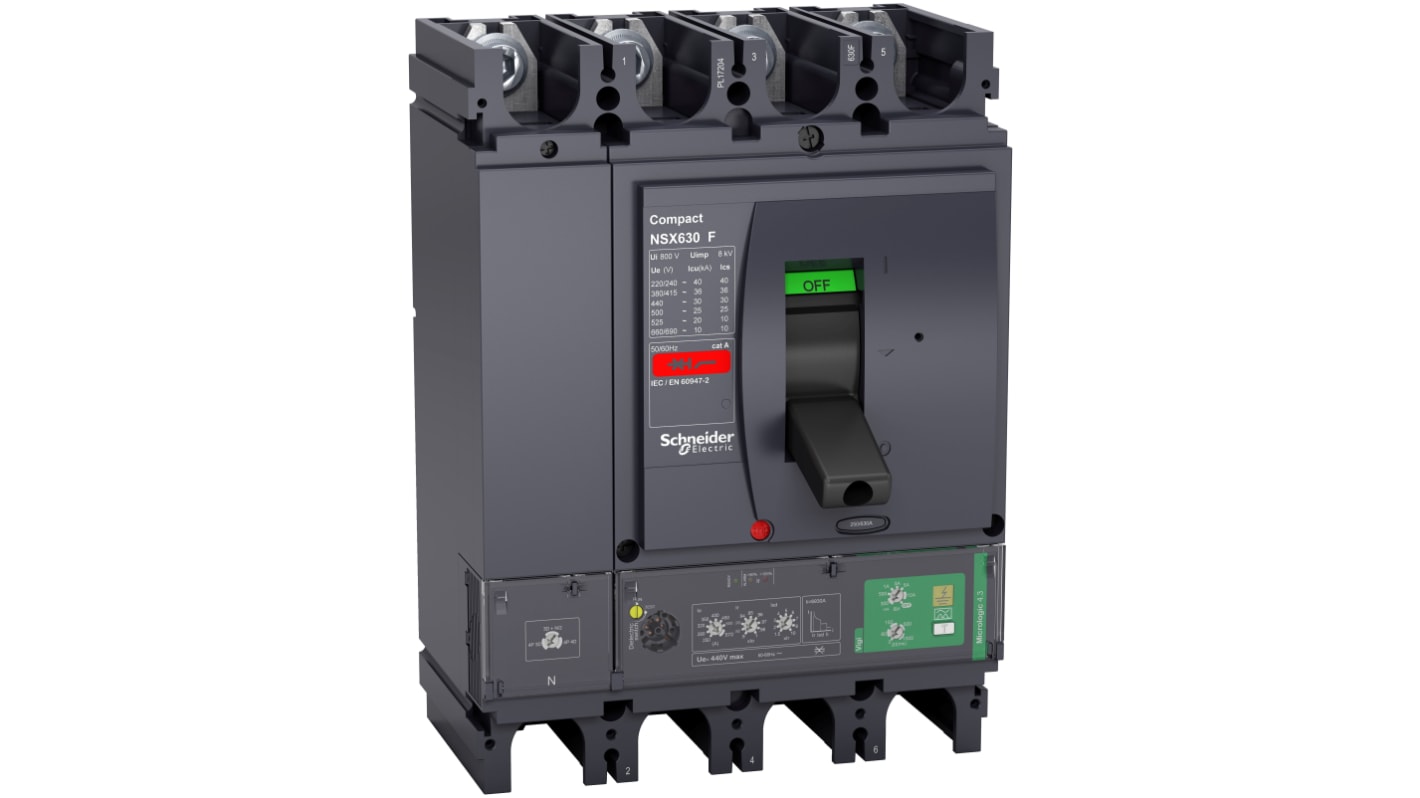 Schneider Electric, Compact MCCB 4P 570A, Fixed Mount