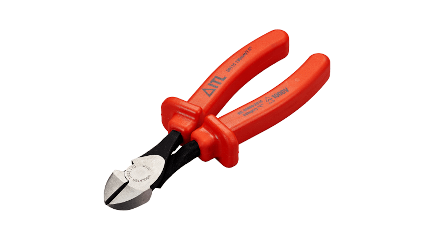 Alicates de corte lateral ITL Insulated Tools Ltd, long. total 200 mm