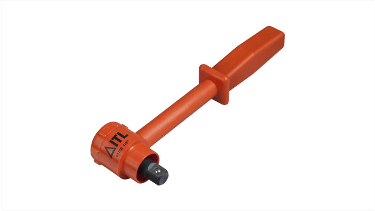 ITL Insulated Tools Ltd 1/4 in Square Ratchet Socket Wrench with Reversible Ratchet Handle, 256 mm Overall, VDE/1000V