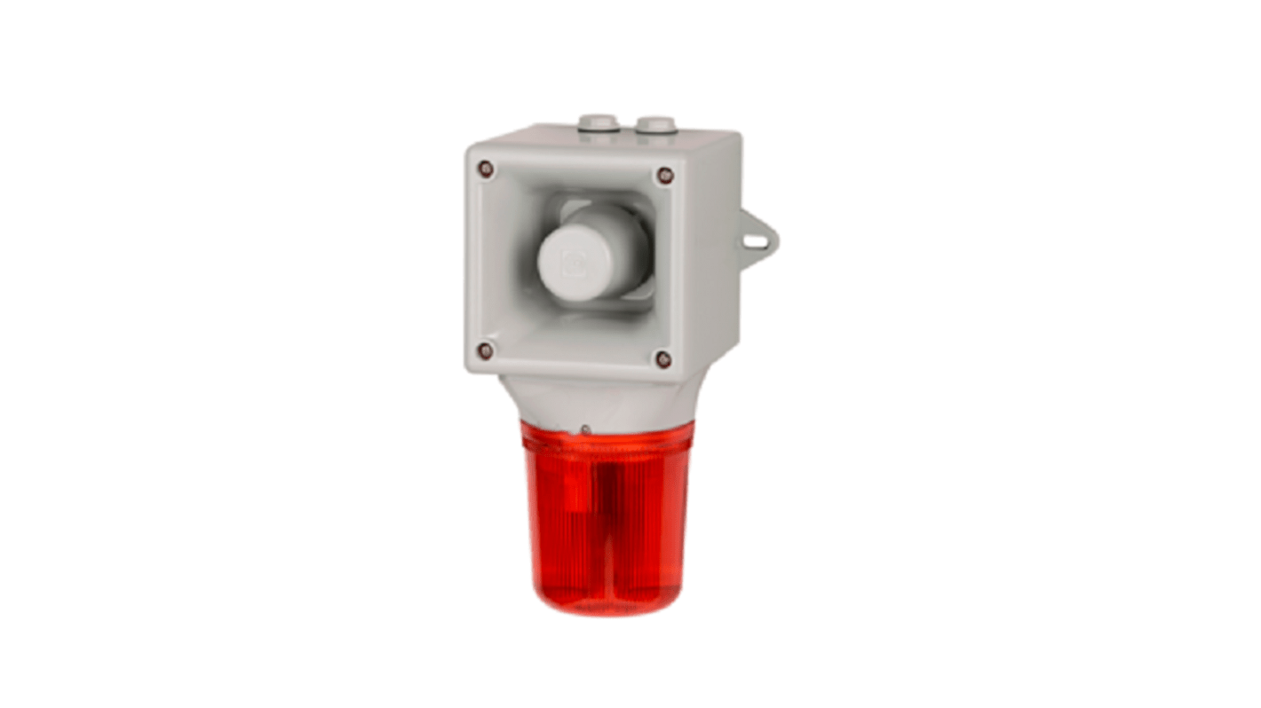 Segnalatore LED e2s serie AB105LDA, Ambra, blu, trasparente, verde, rosso, giallo, 24 V, 113dB a 1 m, IP65