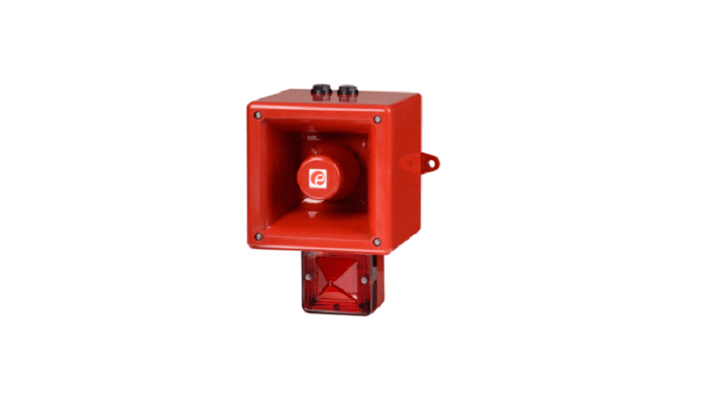 e2s AL112NX Series Red Sounder Beacon, 115 V, IP66, Wall Mount, 120dB at 1 Metre