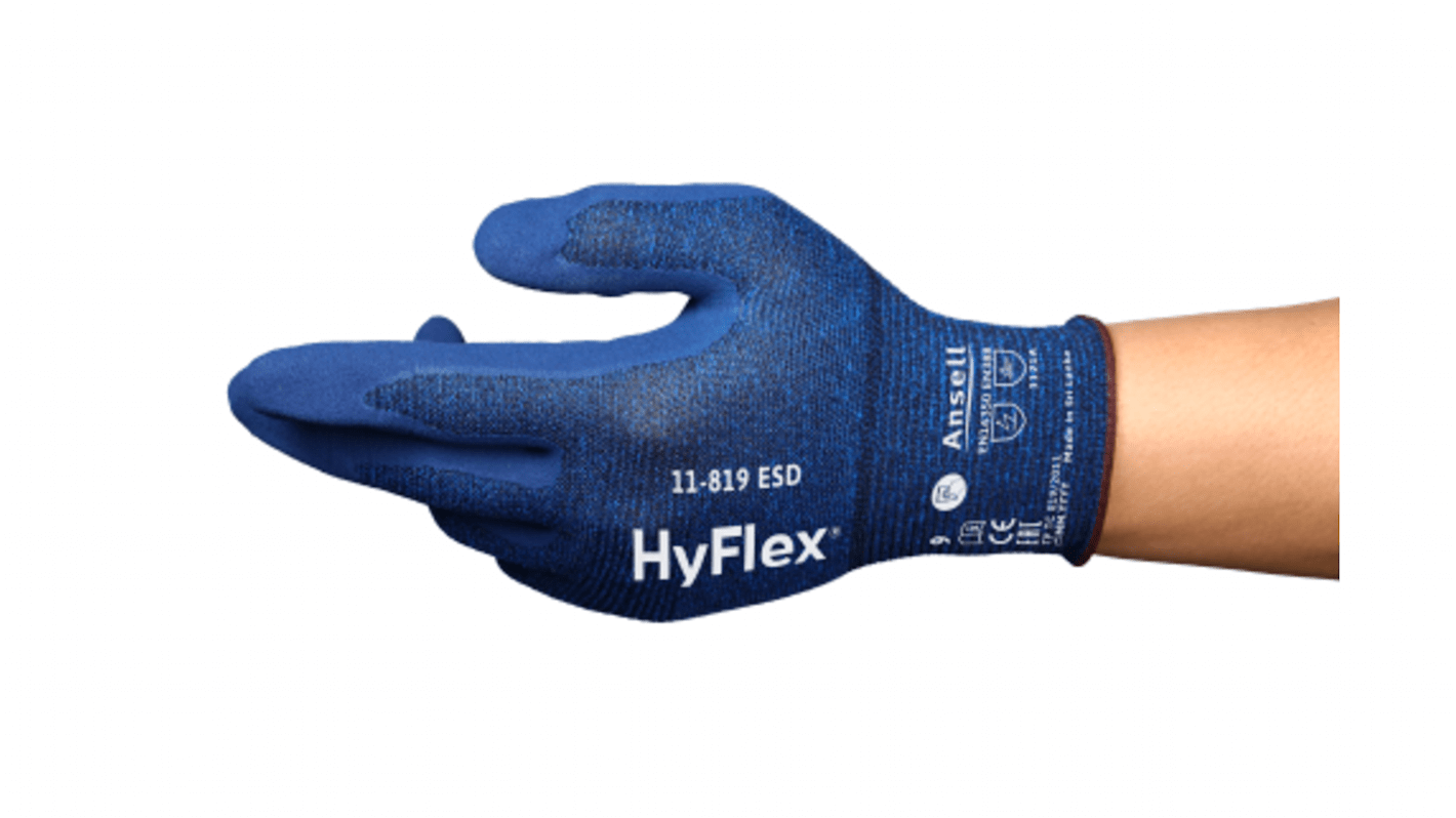 Ansell 11-819 Arbeitshandschuhe, Größe 6, XS, Abrasion Resistant, Special Purpose, Nylon, Elasthan Blau